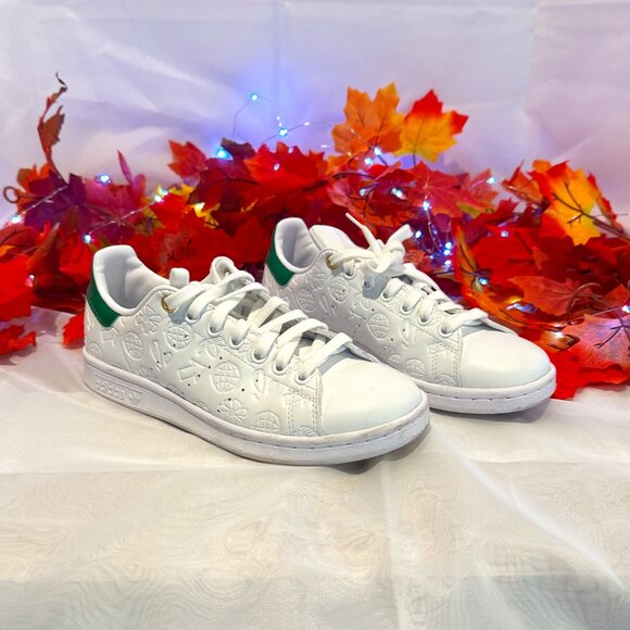 Adidas Stan Smith Sneakers in emobossed white leather, size 6.5, used - Picture 1 of 10